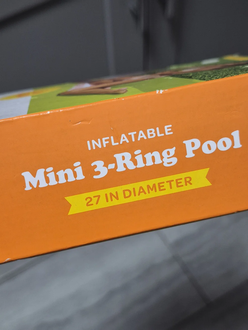 Inflatable Mini 3-Ring Kids Pool - Orange Kids 2T Inflates To 27